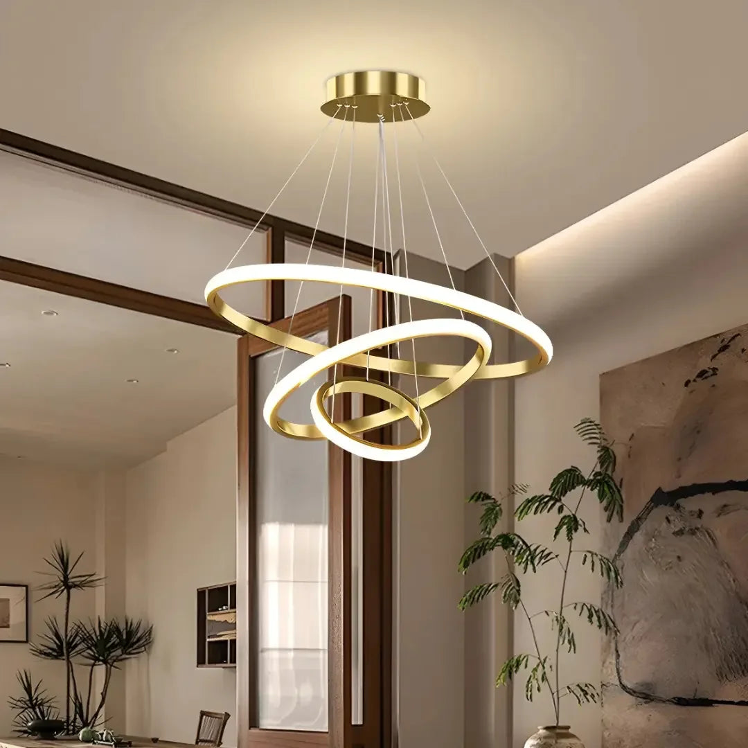 Luminária De Teto Led Pendente 3 Anéis