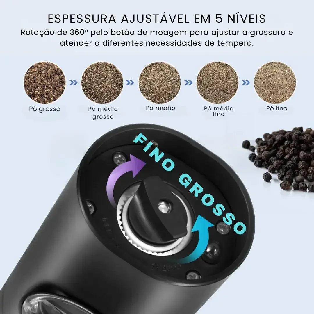 Moedor Automático de Sal e Pimenta
