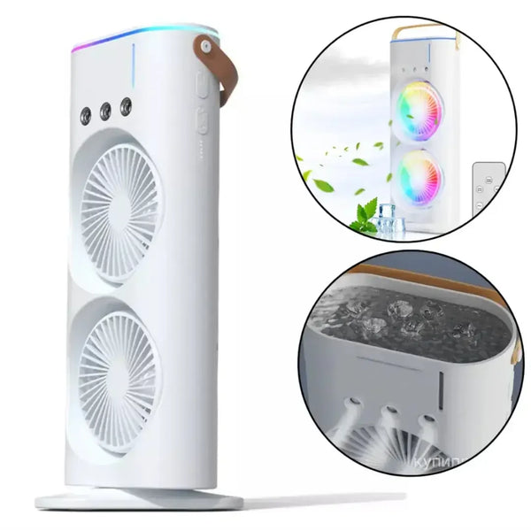 Mini Climatizador de Ar Portátil 3 em 1 USB Silencioso