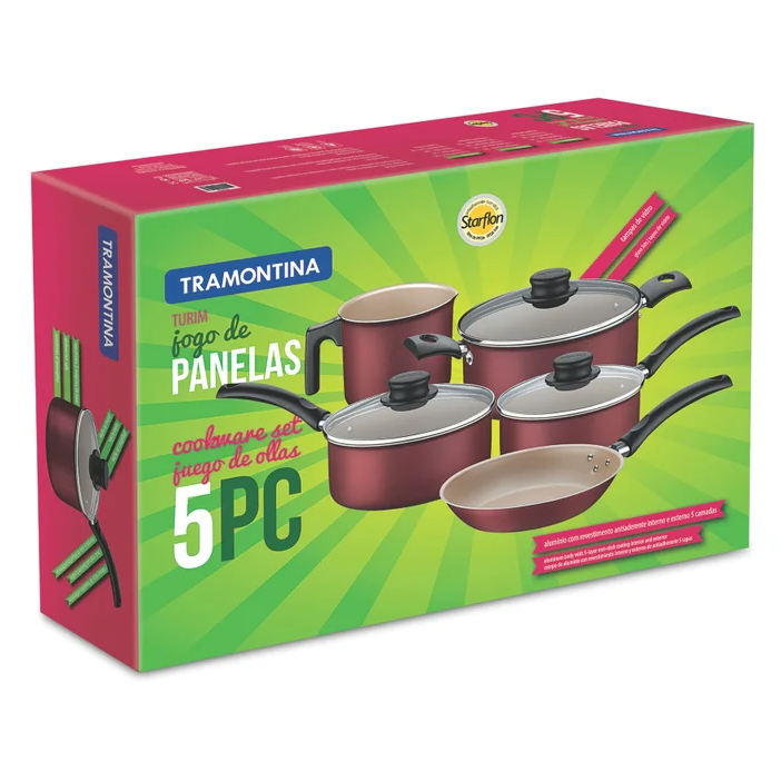 Jogo de panelas de alumínio 5 peças Tramontina