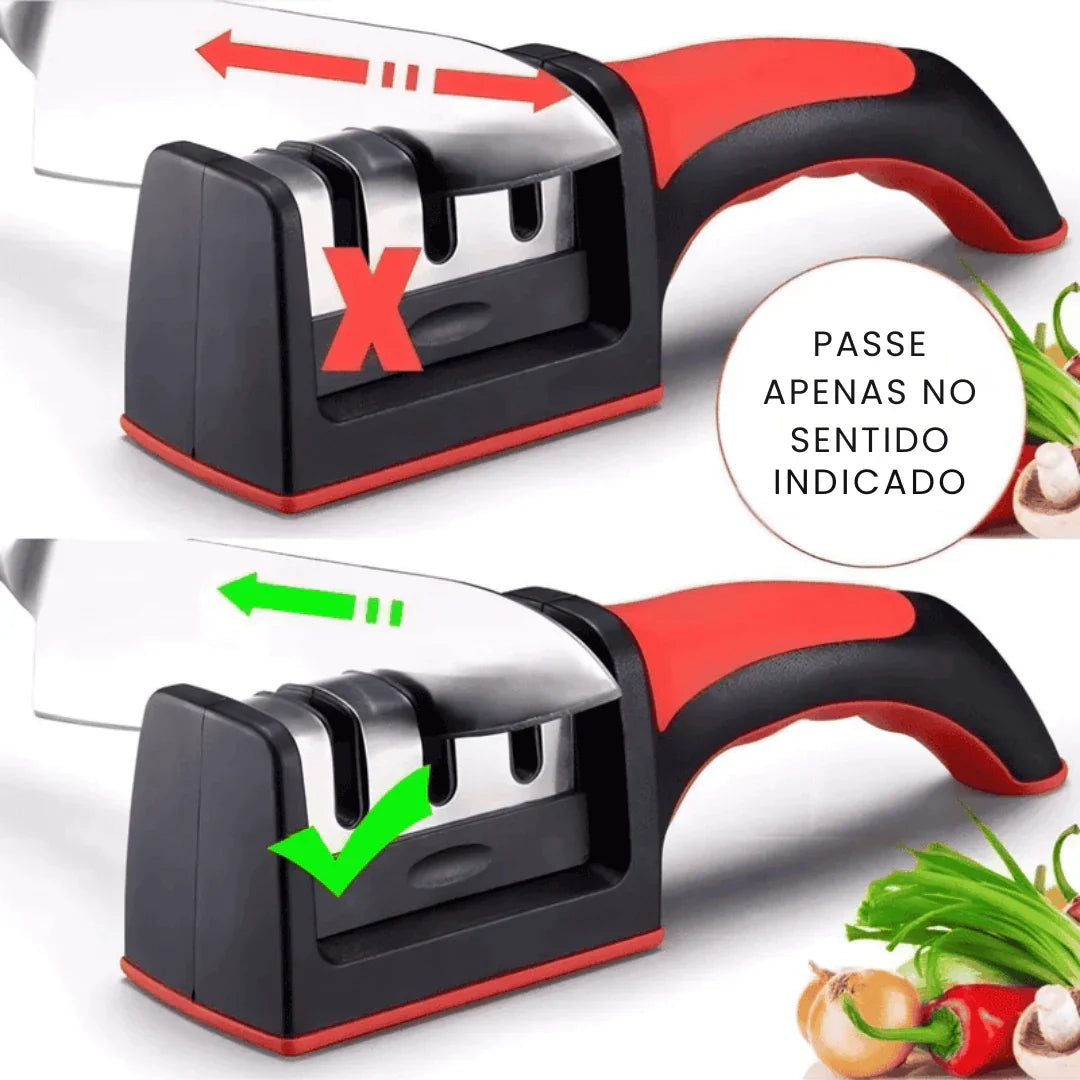 Amolador de Facas e Tesouras Profissional 3 em 1