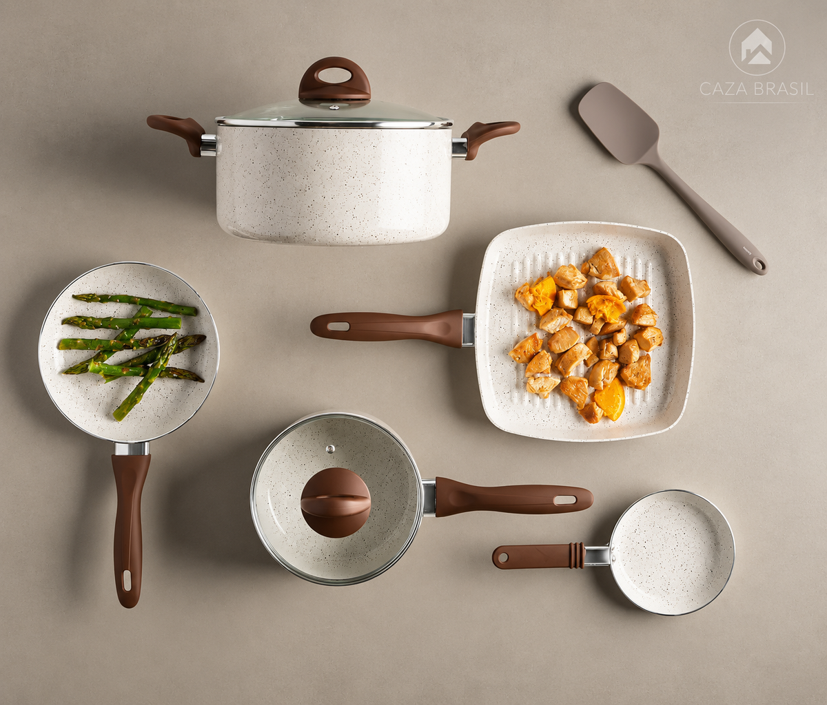 Jogo de Panelas Ceramic 9 Peças + Kit 13 Utensílios