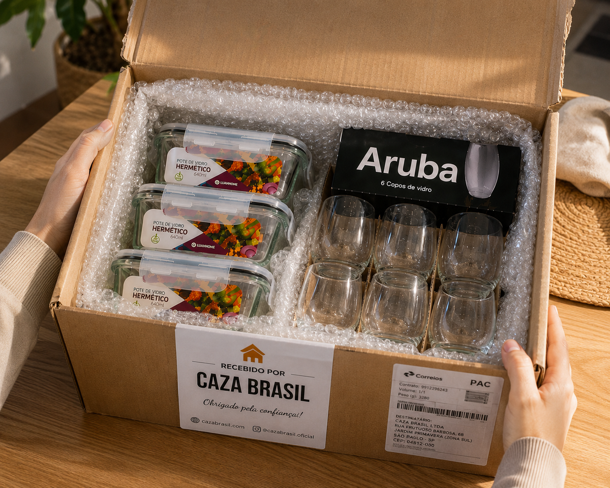 KIT 9 UNIDADES POTES HERMÉTICOS + 6 COPOS ARUBA DE BRINDE!