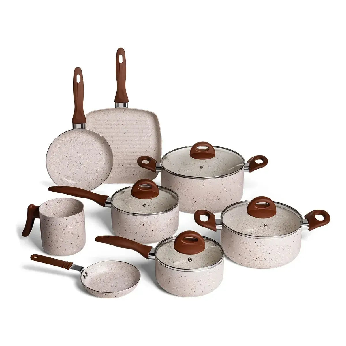 Jogo de Panelas Ceramic 9 Peças + Kit 13 Utensílios